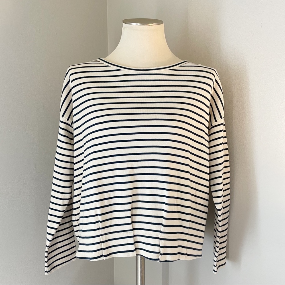 Vineyard Vines White Striped Long Sleeve Top